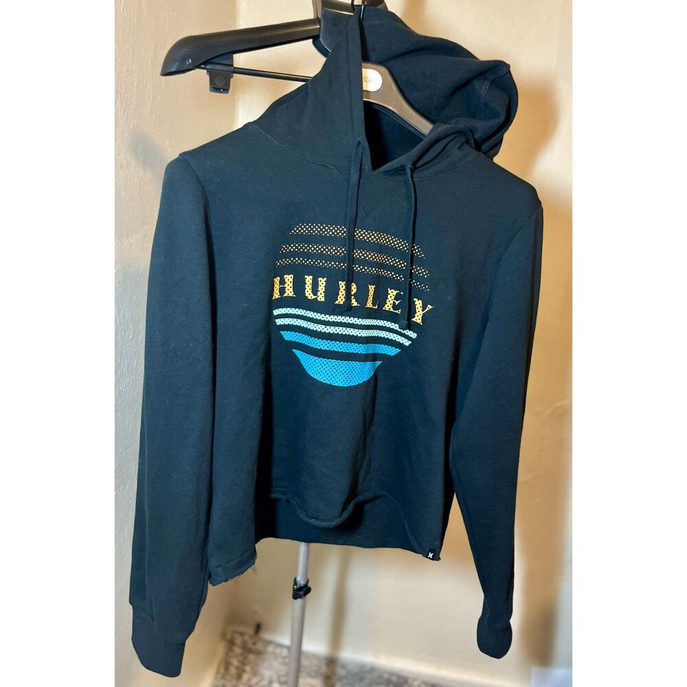 Hurley Dotty Cut Off Black Hoodie L